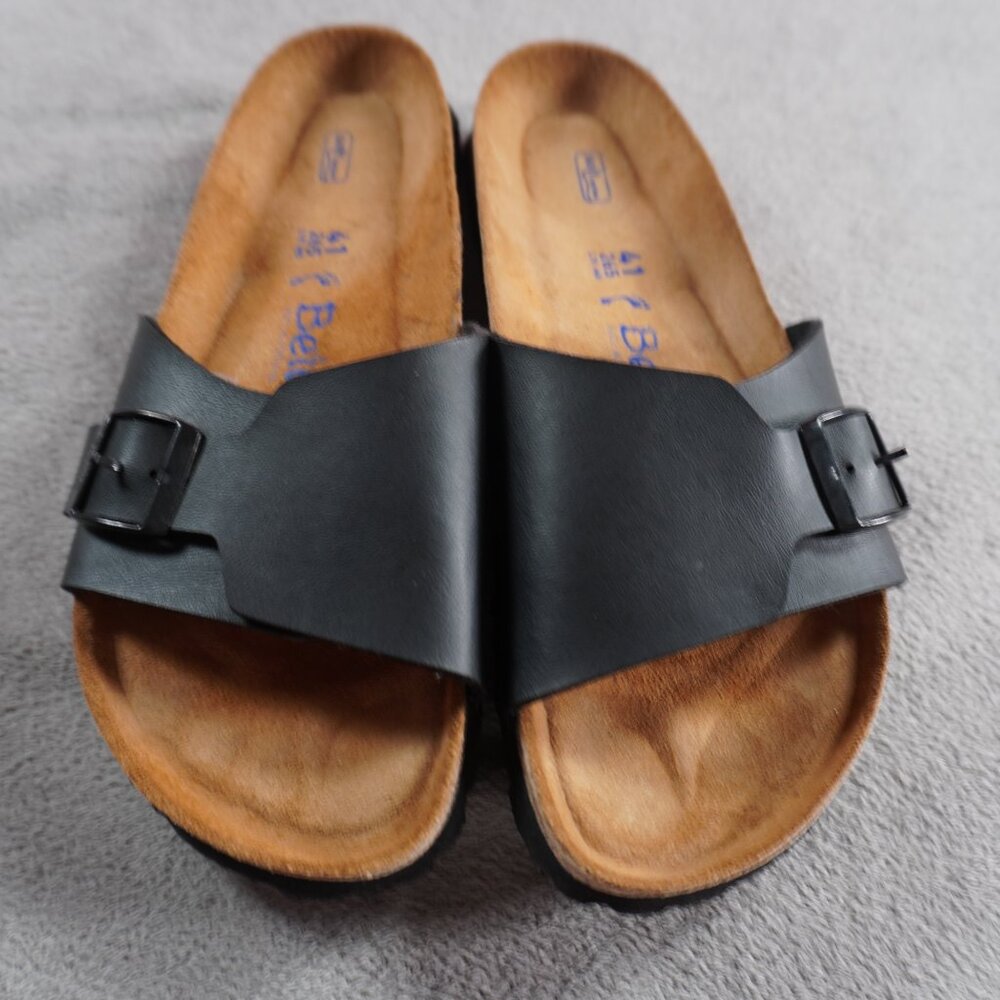 Betula Reggae Softbed Birko Flor Slip On Sandals Womens EU 41 USA 10Black Slides